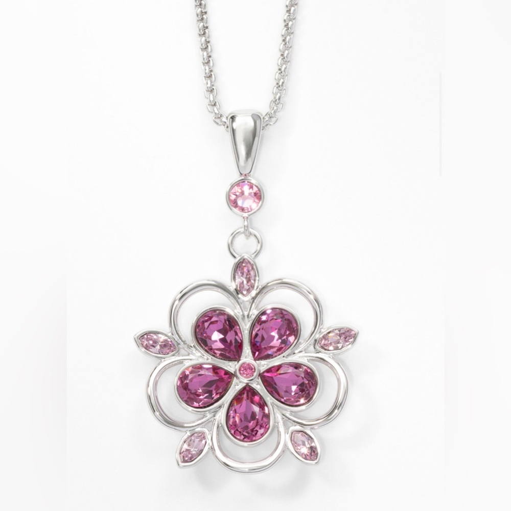 Touchstone Crystal by Swarovski GARDEN’S EDGE necklace dark rose BNIB
